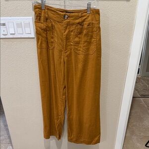 Maeve Mustard High-Waist Pants